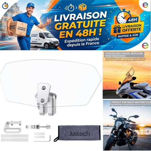 Justech pare brise moto - justech, pare-brise