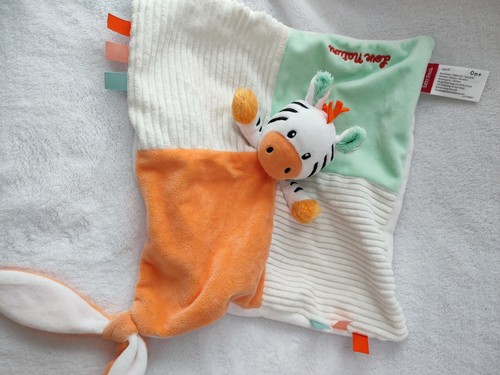 Doudou plat zebre - , blanc