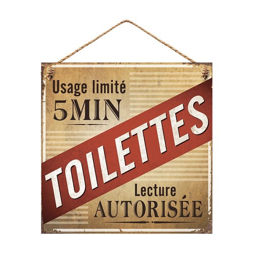 Plaque métal vintage - plaque, wc