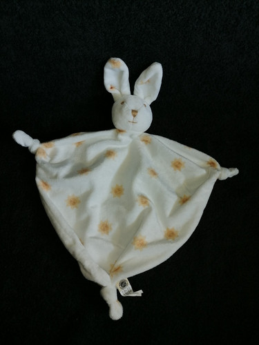 Doudou plat lapin blanc soleil