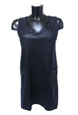 Robe courte ORNELLA, marine, simili cuir, Taille 36/38, TBE