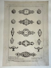 Boutons Platine Rosettes SERRURE Gravure HUQUIER Eau Forte SERRURERIE XVIII°