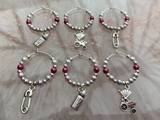 Lot de 6 breloques en verre à