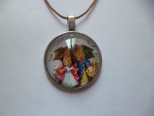 Collier argent cabochon Beatrix Potter 25mm