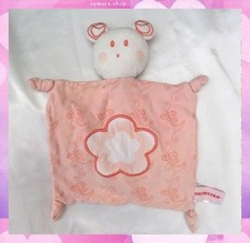 Doudou Peluche Plat Rose Orange Souris Fleur Orchestra