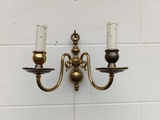 Applique murale Flamande en laiton avec interrupteur à tirette