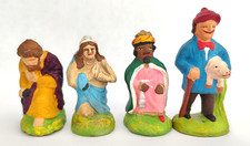 4 petits santons anciens Fouque de 5 cm à 6,5 cm