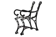 2 beaux pieds de banc côtés banc de jardin en aluminium noir - 6 planches