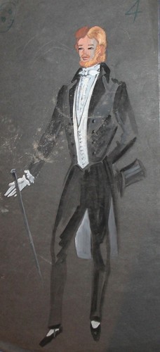 Tableau ancien gouache - , design