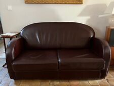 Canapé club cuir marron, très bon état, 165 x 95 x 90 de large, assise 140 x 60