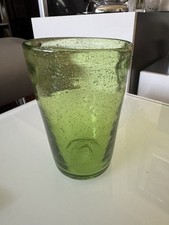 Vase En Verre Soufflé( Bulle) Vert