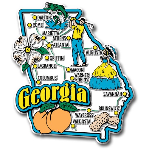 Georgia jumbo state magnet - georgia, by