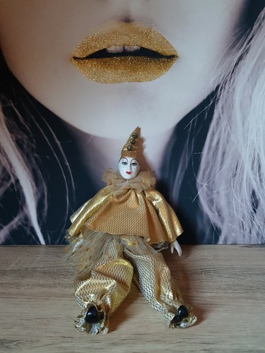 Poupée pierrot arlequin - pierrot,