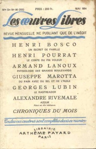 Oeuvres libre mai 1954 - oeuvres,