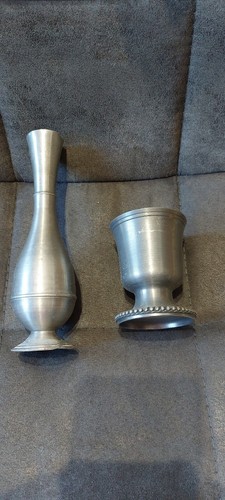 Vintage pewter etain vase - 2,