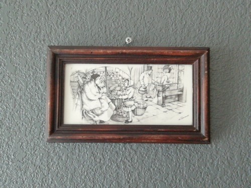 Rare ancien petit tableau sur - petit,