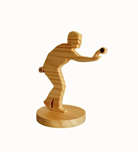 Trophée bois pétanqueur - trophée,