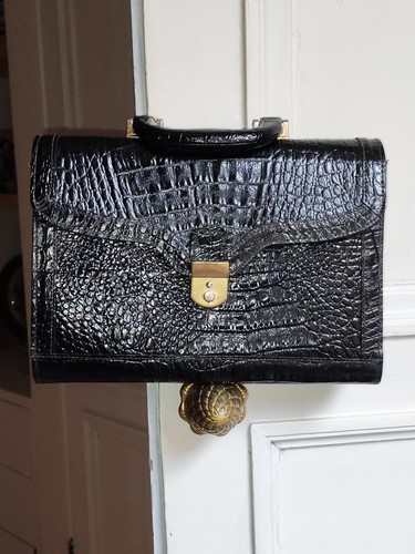 Sac cartable cuir noir - cartable,