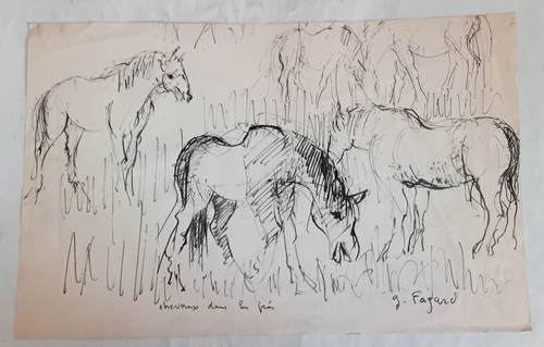 Vieux dessin encre de - vieux, a