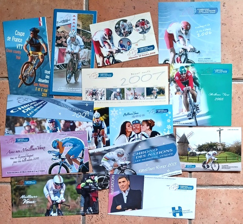 Lot cartes cyclisme course - cartes,