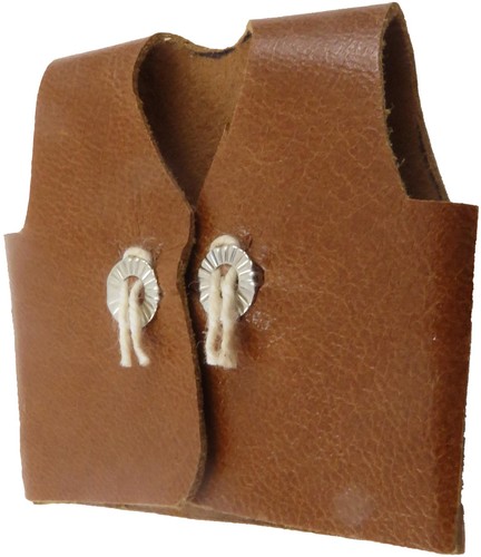 Gilet cuir marron cowboy - gilet, en