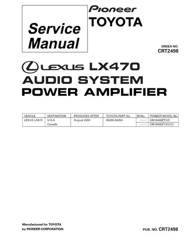 Service manuel instructions - service,