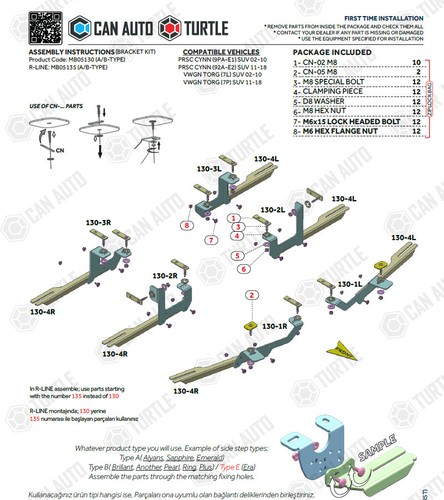 Kit fixations marche pieds - kit, de