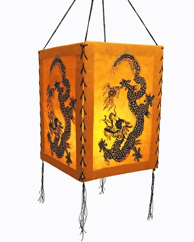Abat jour dragon orange - abat-jour, dragon,