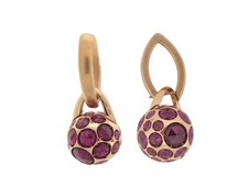 NEUF BOUCLES D'OREILLES POMELLATO HAREM RHODOLITE OR ROSE 18K EARRINGS 10000€
