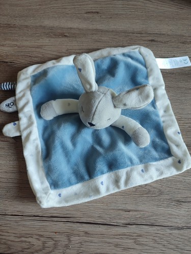 Doudou plat lapin - , bleu