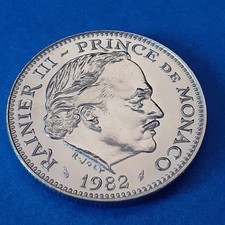  Pièce de monnaie 5 francs Rainier III Monaco année 1982 qualité SUP nettoyée.