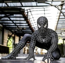 Black Spiderman Cosplay jumpsuit + Mask costume Kids Men Woman zentai Halloween