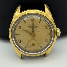 33mm Homme Vintage Junghans J82 Chrono Suisse Rare Plaqué Or Montre Pièces