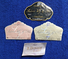 Lot 4 Étiquettes Champagne: VELY Réserve Rosé Prestige Production finie + Durdon