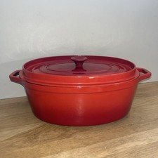 Grande Cocotte Ovale En Fonte Émaillée Rouge Invicta n°35 Plat à Viande Four