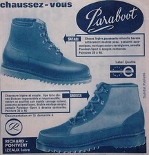 PUBLICITÉ 1965 RICHARD PONTVERT PARABOOT FARMER CHAUSSEZ-VOUS LABEL QUALITÉ