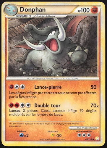 Carte pokémon donphan 123 - carte,