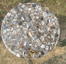 36 " Agate Rond Table Top , Agate Pierre Café Centre Agate Table Top