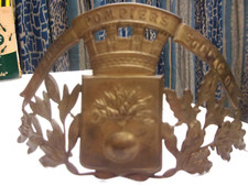 Ancienne Plaque Casque Pompier SOLLAC DUNKERQUE patinée Bon état, Rare