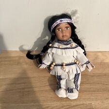 Poupée Indienne Tête Bras Jambes En Porcelaine Yeux En Verre Collection Vintage