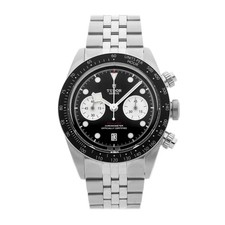 Tudor Black Bay Chrono Cadran Noir Tachymtre Acier Cinq Bracelet Lien 79360N