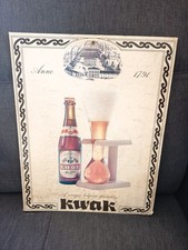 Plaque publicitaire cartonnée BIERE KWAK