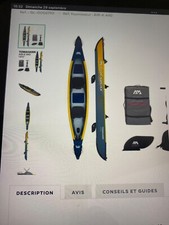 Kayak Gonflable 2 Places Avec Sièges Amovibles Canoë Avec Pagaie Siège Gonflable