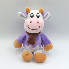 Peluche doudou vache mauve
