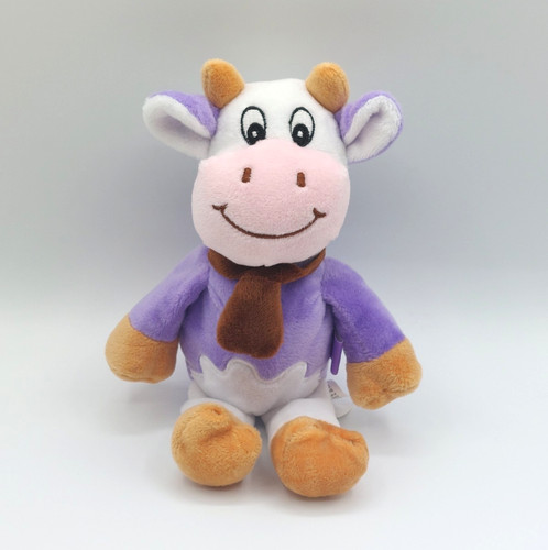 Peluche doudou vache - , mauve