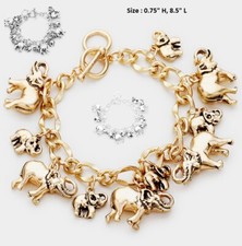 3D Multi Elephant Charm Chain