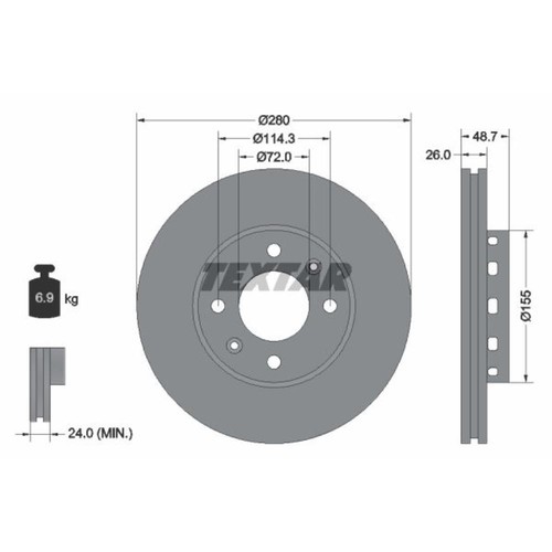 Textar disque frein - textar, 2x