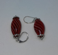 boucles d'oreille en verre de murano et argent 925 création unique