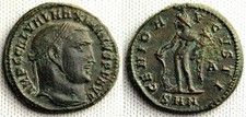 Galerius Maximian Follis Nicomedia Turquoise XF / EBC 5,5 Gr. Rare