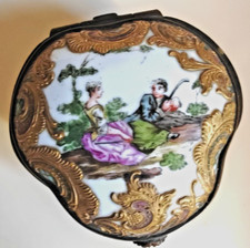 Ancienne tabatiere vieux paris   Edmé  SAMSON  style 18eme saxe Meissen  